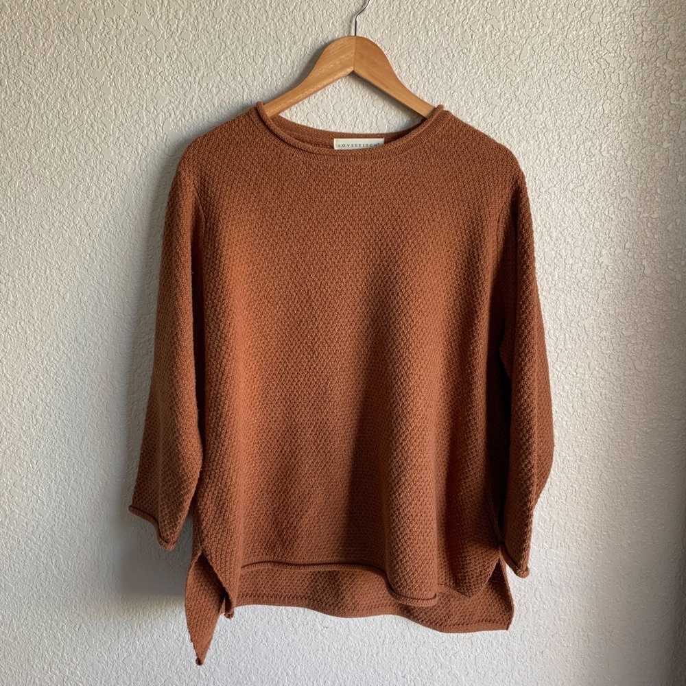 Relaxed crew neck sweater - toffee color!